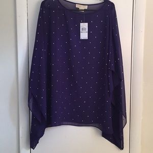 Michael Kors NWT Iris Colored Poncho Shirt